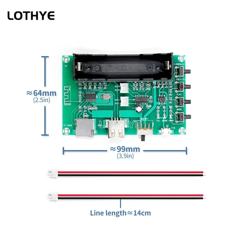 PAM8403 Mini Bluetooth Amplifier Audio Board 5W*2 Lithium Battery Singing Machine USB TF-Card Dual Channel Speaker DIY A150