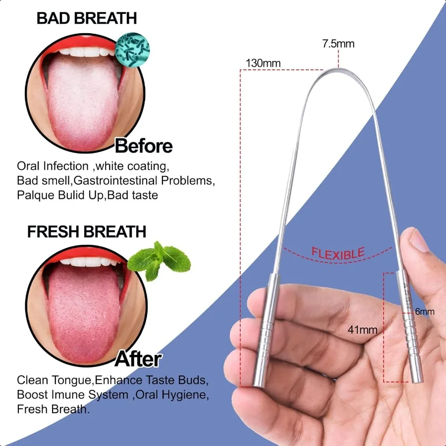 Arsh Tongue Scraper for Adults Stainless Steel Tongue Cleaner for Oral Care and Hygiene Tongue Cleaner for Men and Women Tongue - Image 2