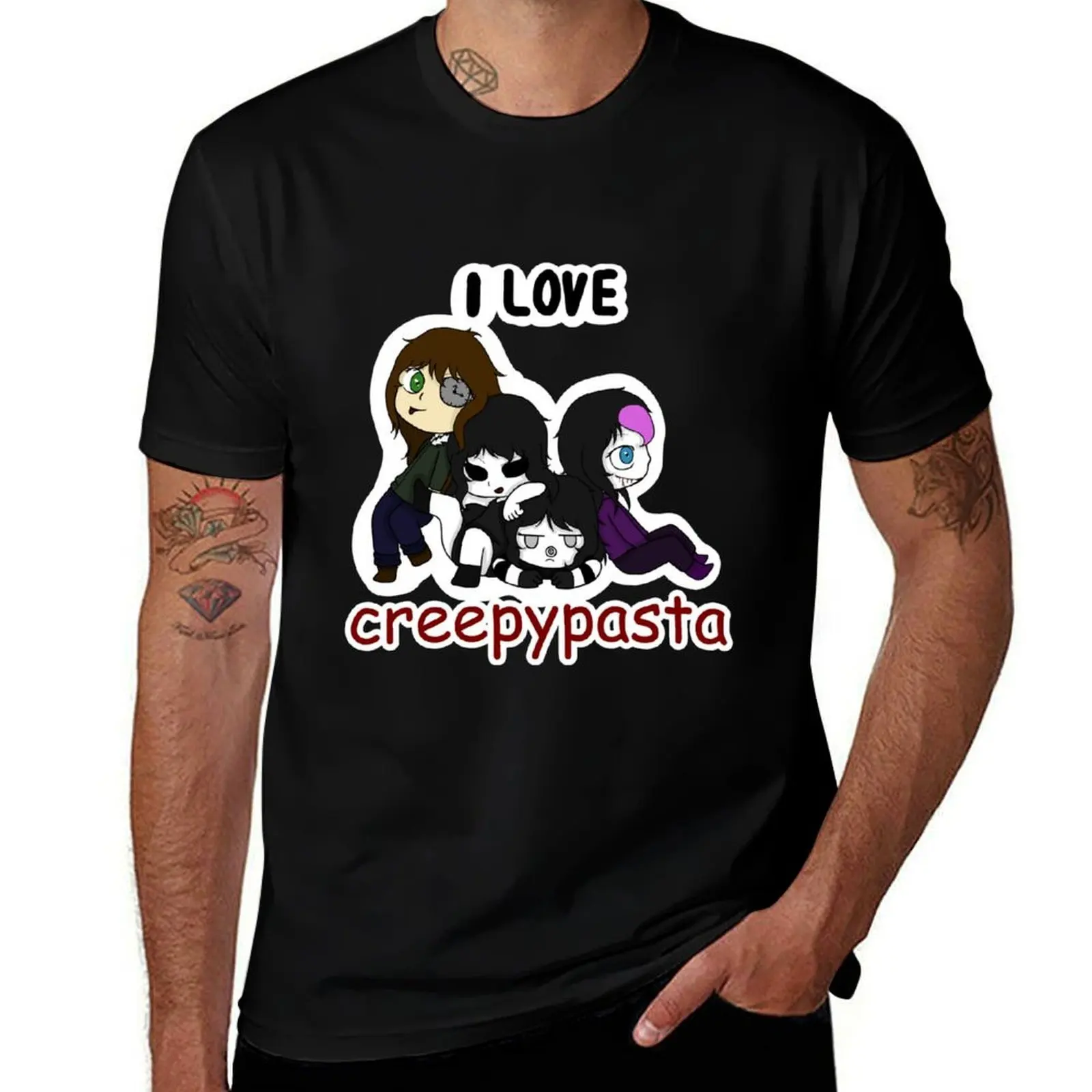 

i love creepypasta (girls version) T-Shirt anime t shirts oversize t shirt man designer T-Shirt