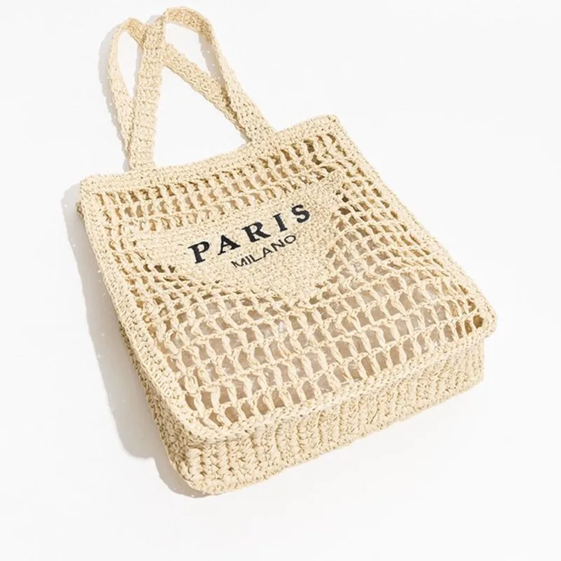 JIAERDI Harajuku Beige Straw Bags Women Vintage Weaving Hollow Out Chic Casual Beach Bag Ladies Retro Holiday Tote Bag Handbag