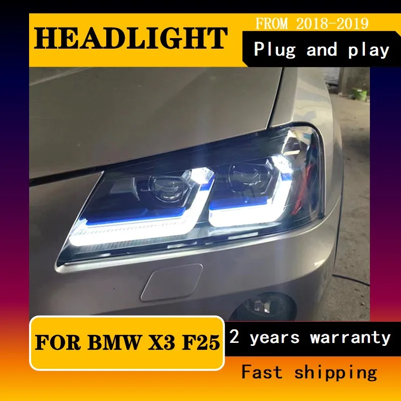 Car Styling for BMW X3 F25 Head Light 2010-2013 F25 Headlamp DRL Turn Signal High Beam Projector Lens