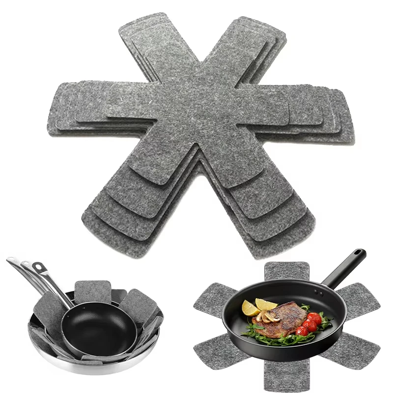 3-6Pcs High Quality Insulated Hexagonal Felt Desktop Pot Mats Powerful Anti Slip Vegetable Dish Non-woven Pans Separator Pads
