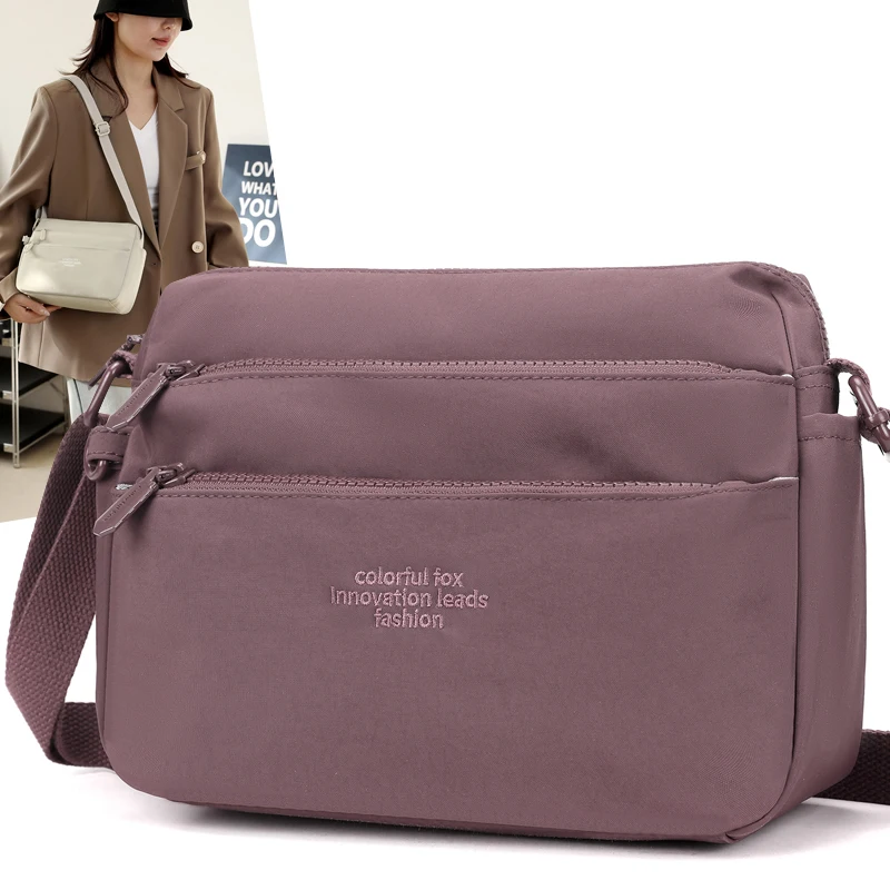 

High Quality Nylon Women Shoulder Messenger Bag Large Capacity Purses Lightweight Green Black Multi-pocket Crossbody Bags Female