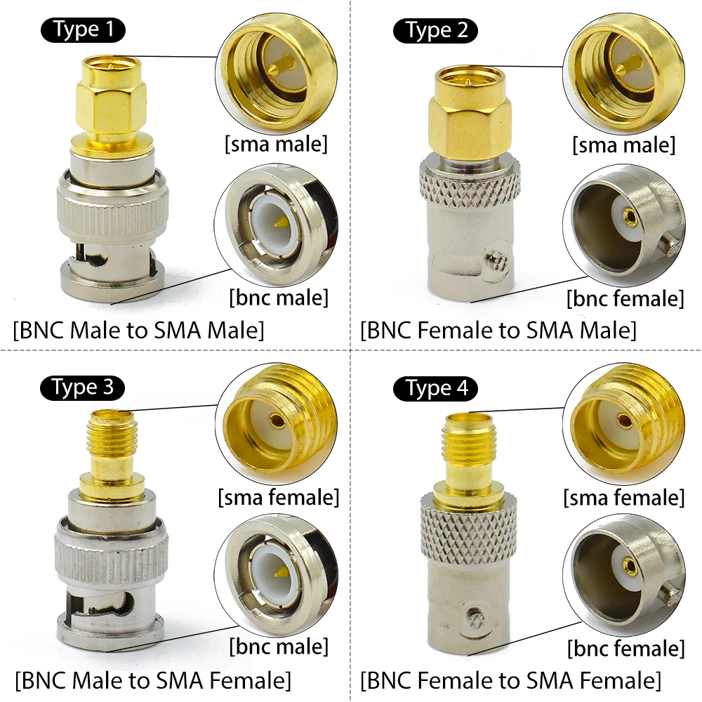 1/3/5/10 szt. Adapter RF SMA męski na BNC żeński, konwerter złącza koncentrycznego do anteny WiFi, radia amatorskiego, bezprzewodowej sieci LAN — zdjęcie 3