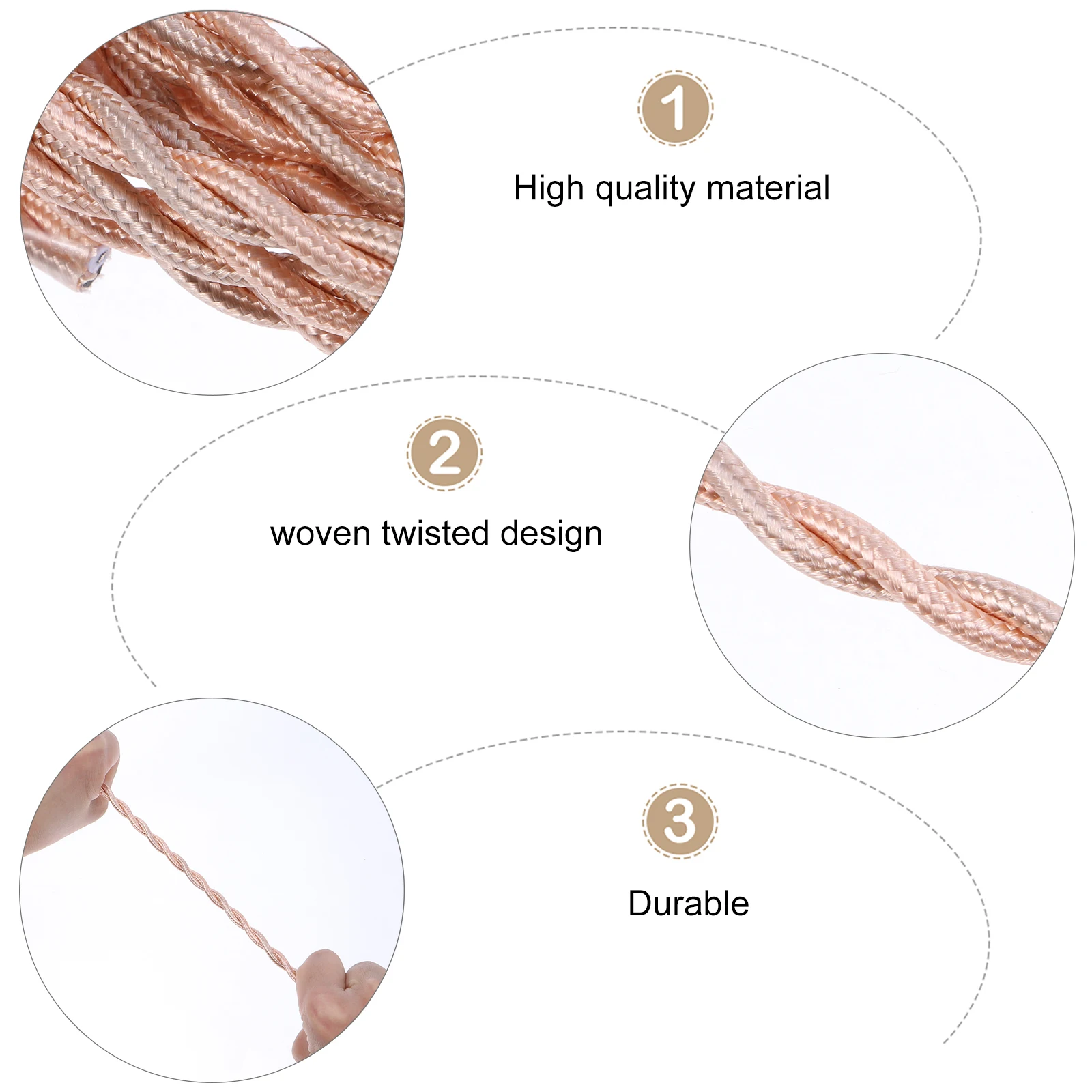 

1 Roll 5M Fabric Covered Wire Flexible Power Line Lamp Cord Electrical Cord Diy Accessories Copper Insulated Cable For Pendant