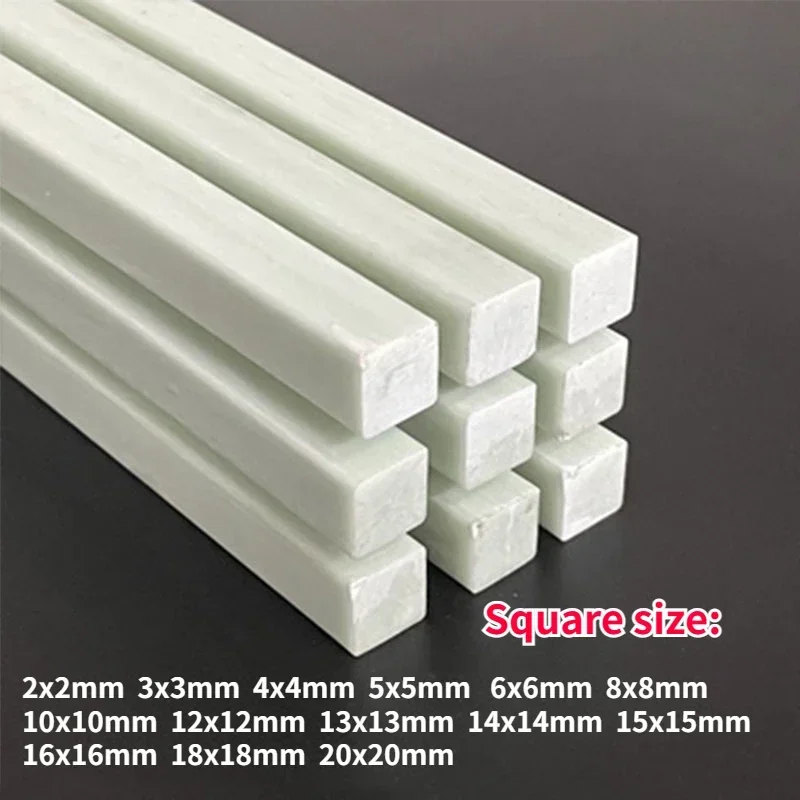 Length 500mm White Fiberglass Square/Flat/Fixed Bar Width 2-30mm Glass Reinforced Plastic Bar Bracing Strip