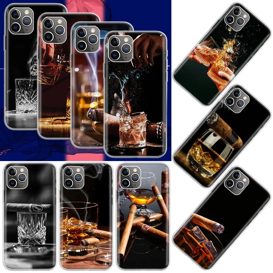 Strong Whiskey With Cigarettes Phone Case For Apple Iphone 12 Mini 14 13 15 Pro Max 11 X XS XR 16 Plus Cover Shell Coqu