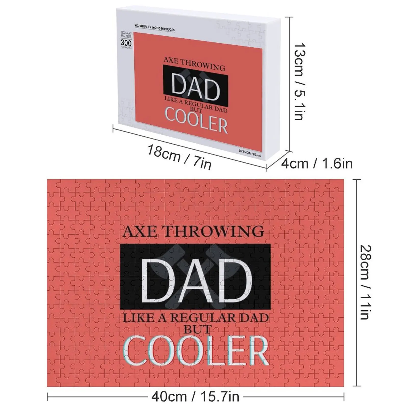 Axe throwing dad Jigsaw Puzzle Wood Animals Custom Jigsaw Puzzle