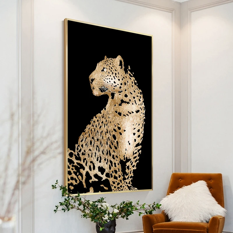 Wall Decor Diamond Painting Light Luxury Animal Leopard Hanging Painting Living Room Corridor Wall Poster Room Decor Aesthetics