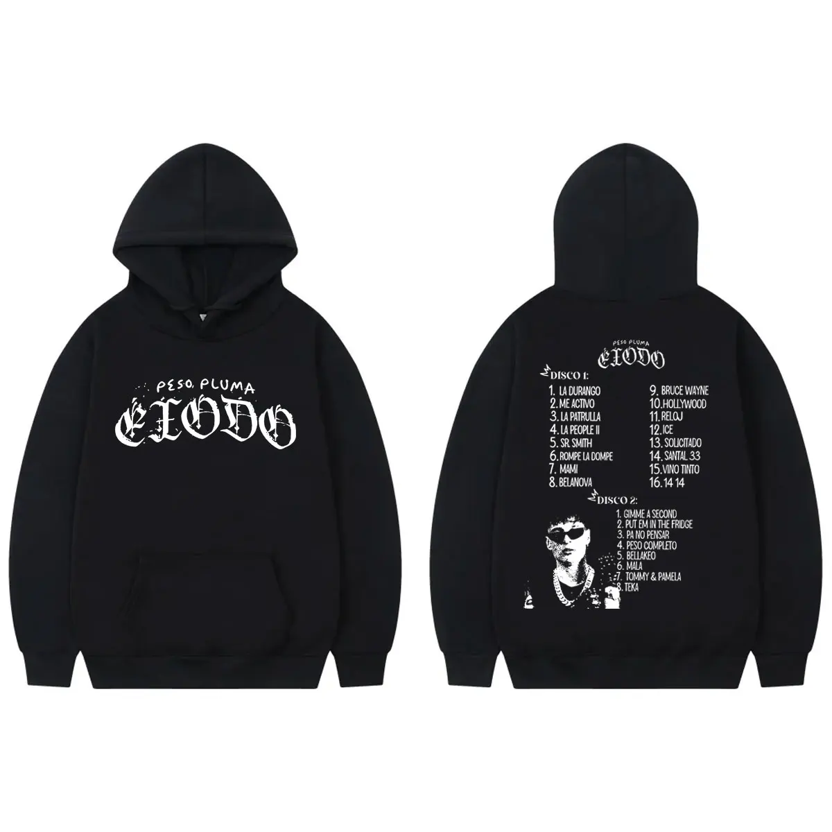 

Rapper Peso Pluma Tour 2024 Double Sided Print Hoodie Harajuku Hip Hop Hooded Sweatshirts Men Women Fashion Vintage Pullovers