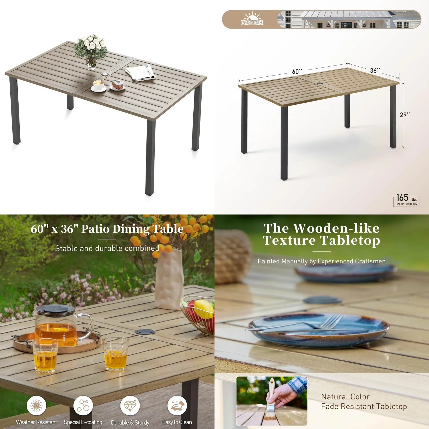 60" Patio Dining Ta…