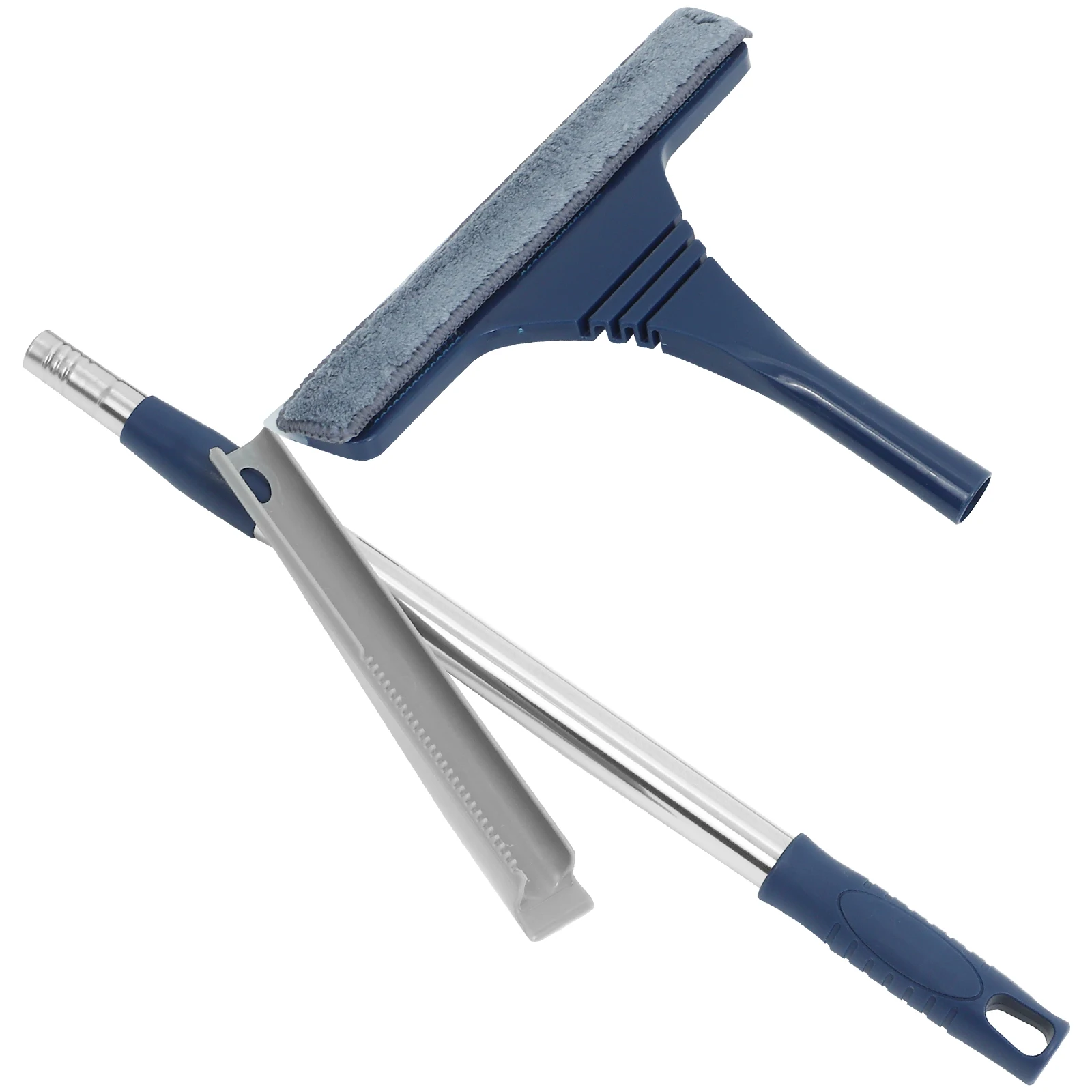 

1 Piece Window Cleaning Kit 135cm Extendable Blue Pole Glass Scrubber Tool Wet Dry Use Screen Brush House Cleaning