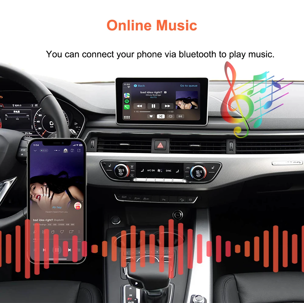 Bonroad OEM Bildschirm-Upgrade-Schnittstellen-Nachrüstsätze für Audi MIB MIB2 System A3 A4 A5 Q2 Q7 Q5L 8V Carplay Android Airplay Modul – Detail 11