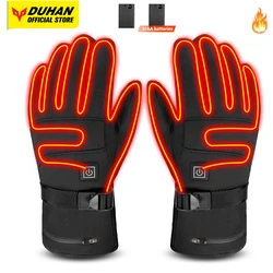 DUHAN Motorcycle Heating Gloves Battery Powered Moto Guantes Winter Waterproof Riding Gloves Outdoor Keep Warm Guantes Para Moto