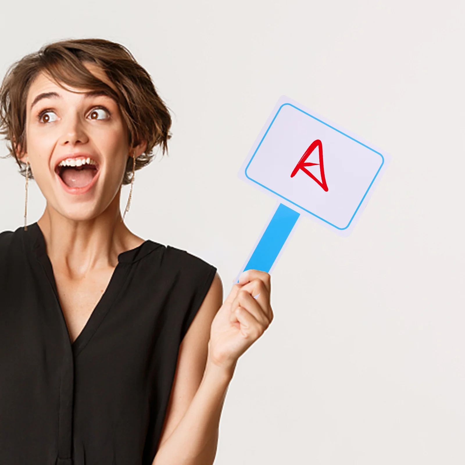 

2Pcs Portable Foam Score Boards Mini Whiteboards Handheld Dry Erase Scoring Boards for Games Voting Dry Erase Paddles