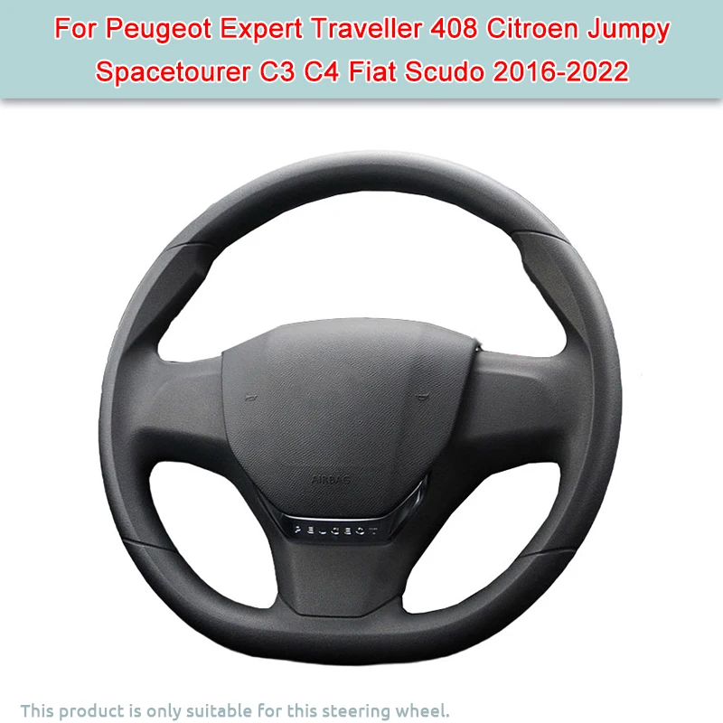 DIY Car Steering Wheel Cover for Peugeot Expert Traveller 408 Citroen Jumpy Spacetourer C3 C4 Fiat Scudo Artificial Leather