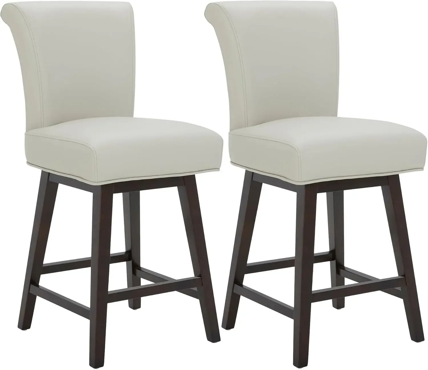 

CHITA 26 Inch Counter Height Swivel Bar Stools Set of 2, FSC Certified Modern Upholstered Faux Leather Swivel Barstool Chair