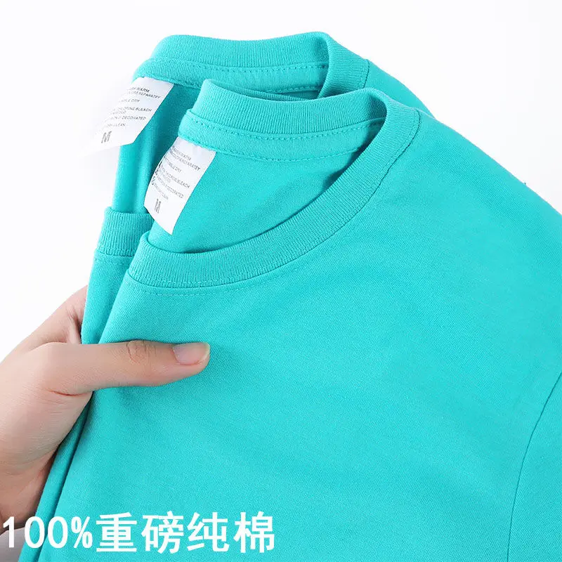 100% Cotton T-shirt Men Women Solid Color O Neck Short-sleeved Tops Summer Korean Loose Half-sleeve T Shirt Unisex M-4XL, image 16