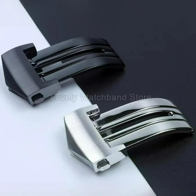 Black Silver Special Folding Buckle for TAG Heuer Aquaracer Monaco Smooth Surface Firm Waterproof Dainty Steel Watch Accessories