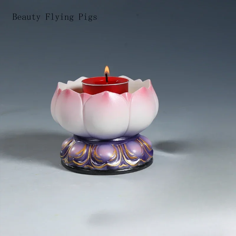 1pcs ceramic handmade painted home candle holder butter lamp lotus lamp holder feng shui ornament room decoration accessories