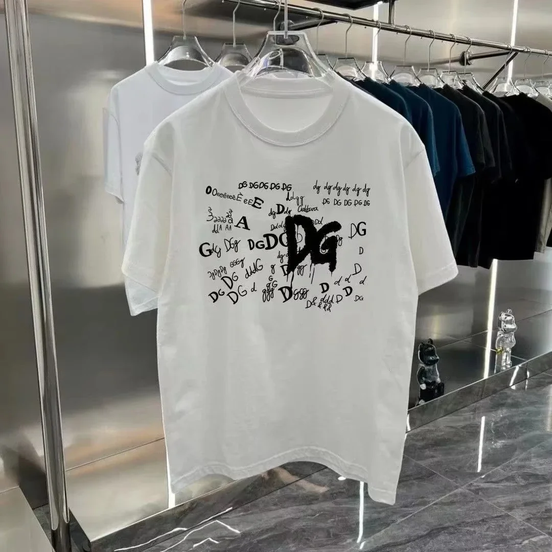 

2025 Summer Latest Women's European and American Popular Fashion Letter Cotton Printed T-shirt Fashionable Breathable Unisex Y2K