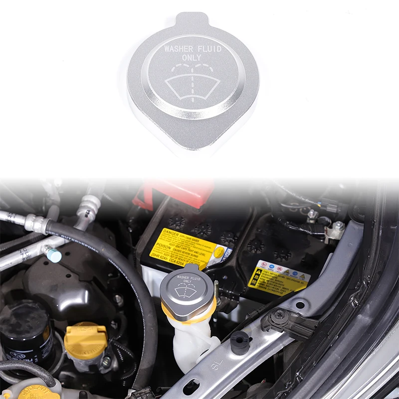 

For 24+Toyota Prado/22+Toyota Tundra/19-24 Subaru Forester Car Engine Wiper Water Switch Cover Aluminum Alloy Red/Silver