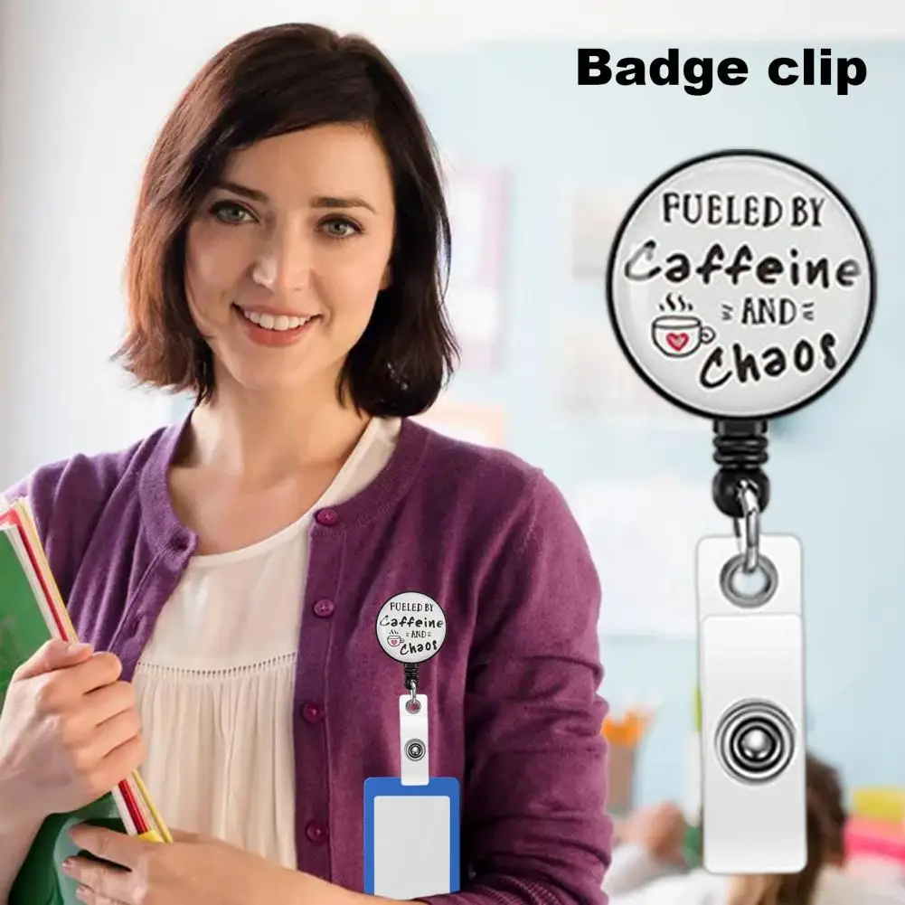 ที่ใส่เหรียญตราดีไซน์การ์ตูนมีรอกป้ายหดเก็บได้พร้อมคลิปด้านหลังสำหรับบัตรพยาบาลที่เก็บนามบัตรสำนักงานโรงเรียน
