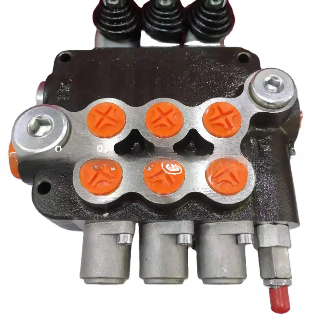 3 Spool Way P80 Monoblock Directional Control Valve Distributor Distribuitor Hidraulic  21GPM Used for Construcion Machinery