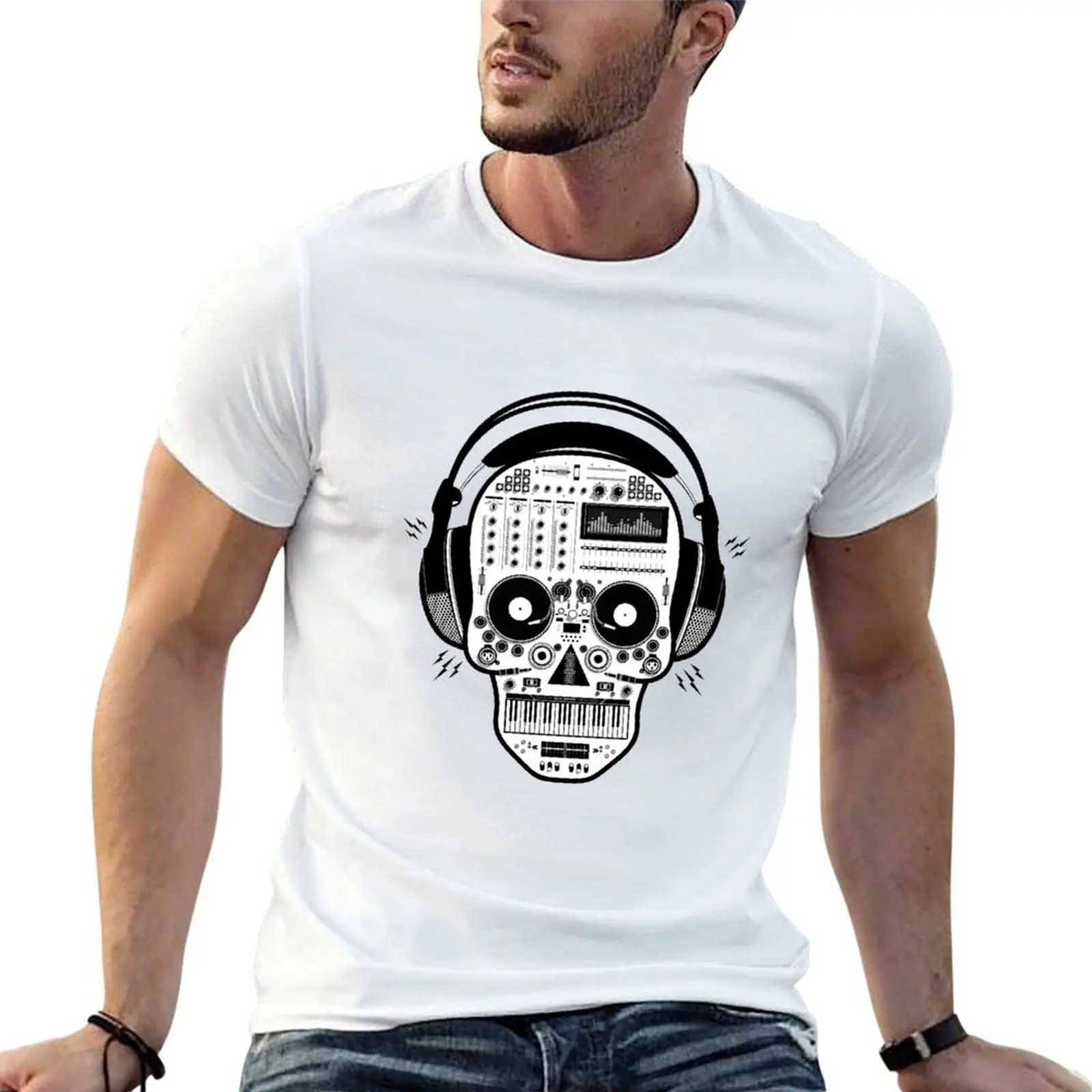 

DJ Skull T-Shirt t shirt man cotton man t shirts cotton man t shirts for men casual T-shirt
