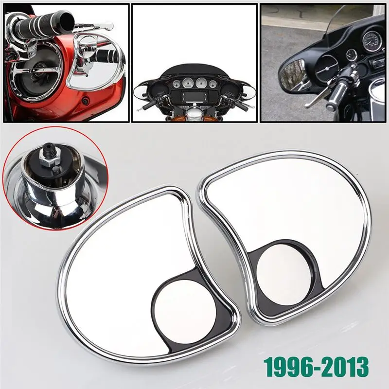 Reliable-Chrome Batwing Inner Fairing Mount Side Mirrors With Blind Spot Accessories Parts For Touring