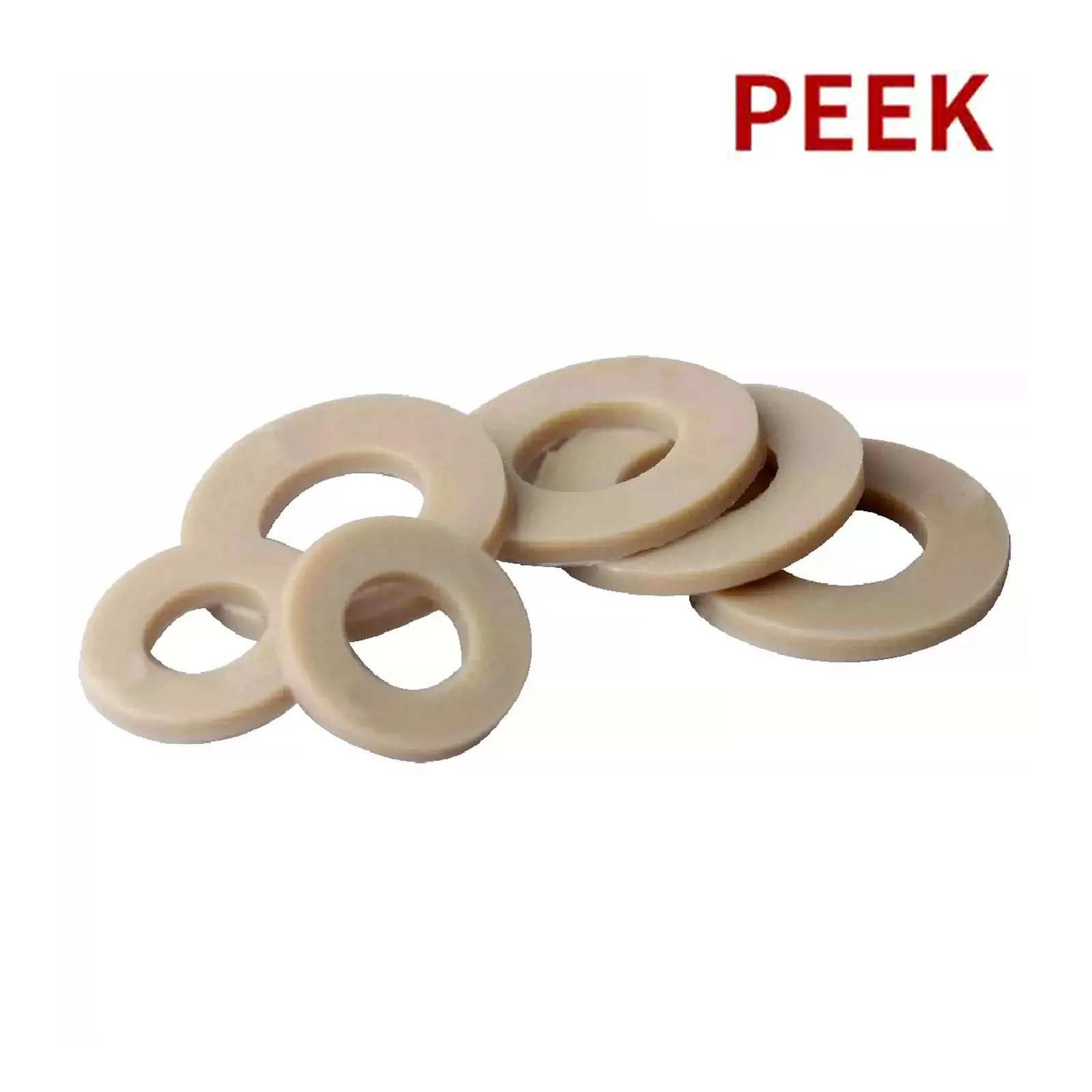 10 teile/los DIN125 M2 M2,5 M3 M4 M5M6M8M10 M12 M14 M16 GB97 PEEK Hochfeste Hochtemperaturbeständige Flache Unterlegscheibe Plain Dichtung