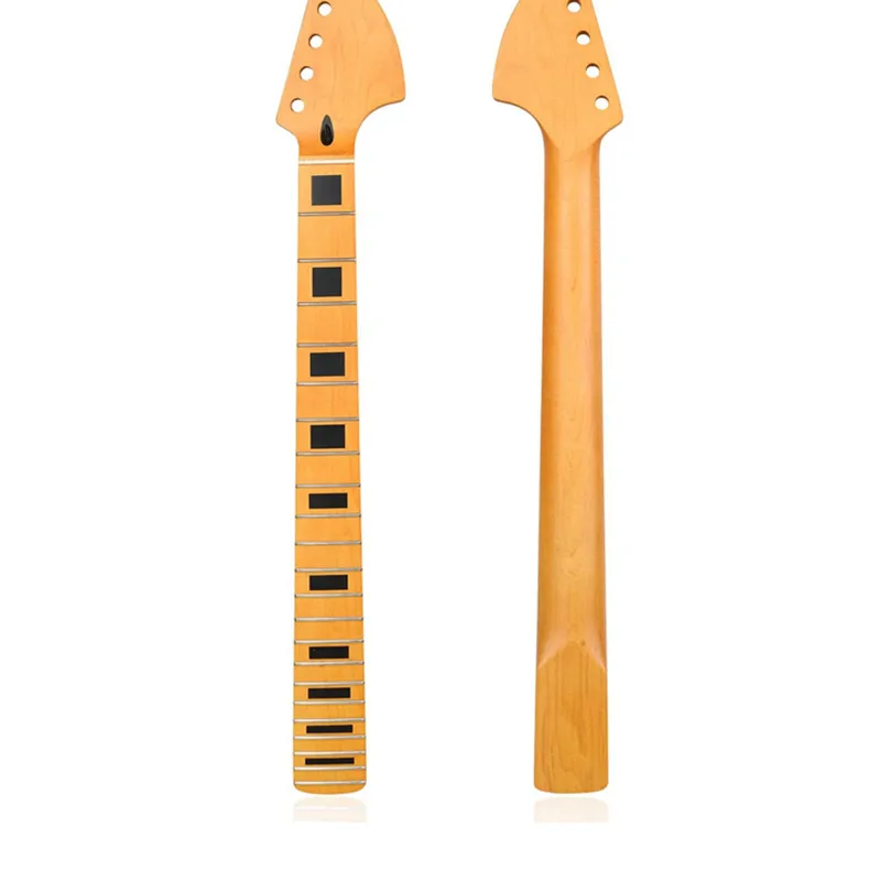 22 Frets Maple Neck with Maple Fingerboard For Electric Guitar Yellow Matte Paint Musical Instruments Accessories