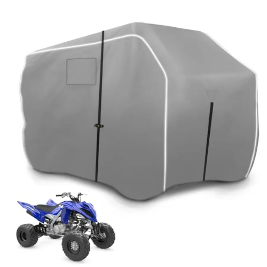 

Водонепроницаемый чехол для квадроцикла повышенной прочности 600D, устойчивый к УФ-излучению и разрывам, с ветрозащитными ремнями и эластичным краем, универсальный чехол для квадроцикла