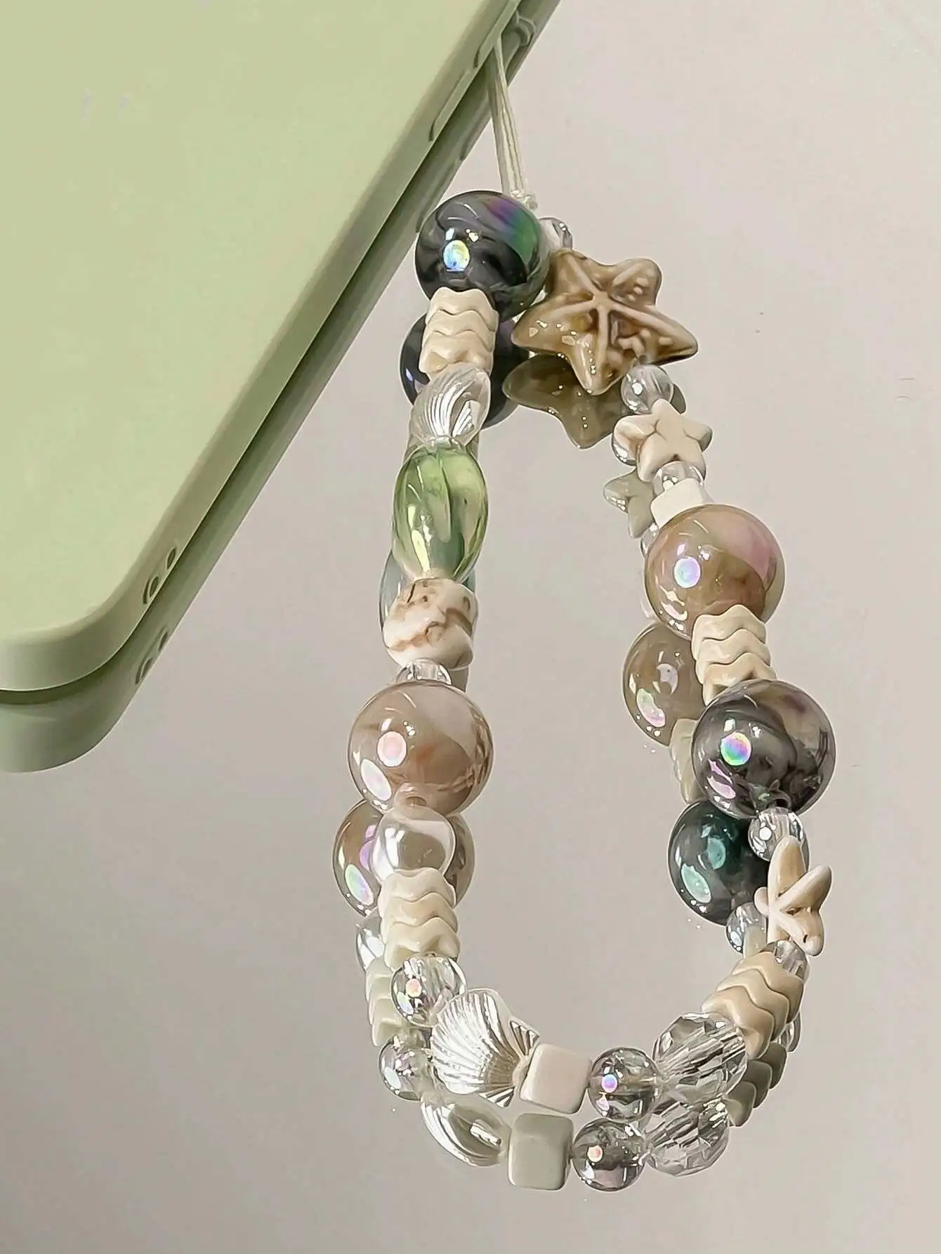 

Beaded Faux Pearl Shell Starfish Personality Phone Lanyard Spring/summer Diy Pendant Camera Hanging Chain