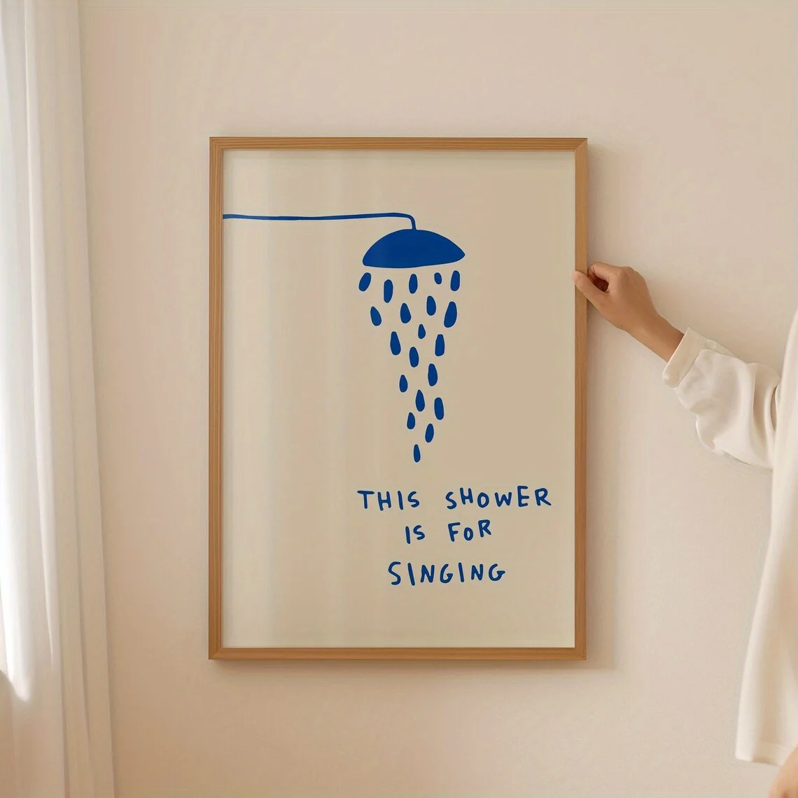 2D Flat, 2D Flat, 1pc, Wall Art, Quote Poster, This Shower Is for Singing Art Print, Retro Bathroom Print, Bathroom Quote Pos