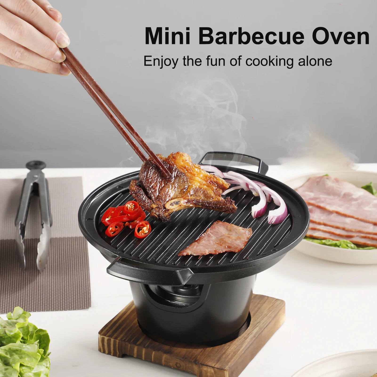 Mini Barbecue Oven Camping Portable Bbq Barbecue Alcohol Stove One Person Cooking Oven Detachable Outdoor Roasting Meat Tools