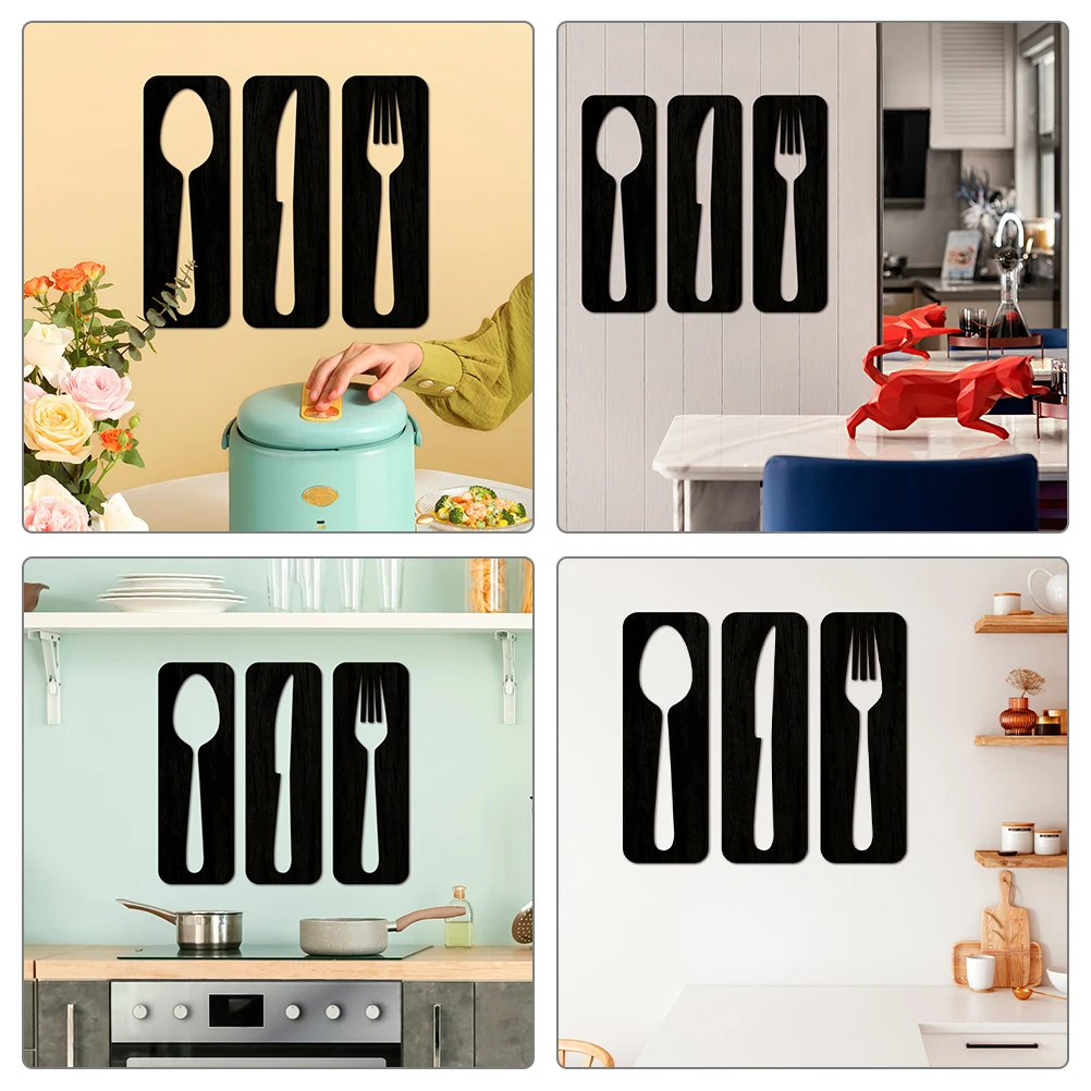

Kitchen Art Wall Decor Decoration Pendants Fork and Spoon Decorative Sign Country