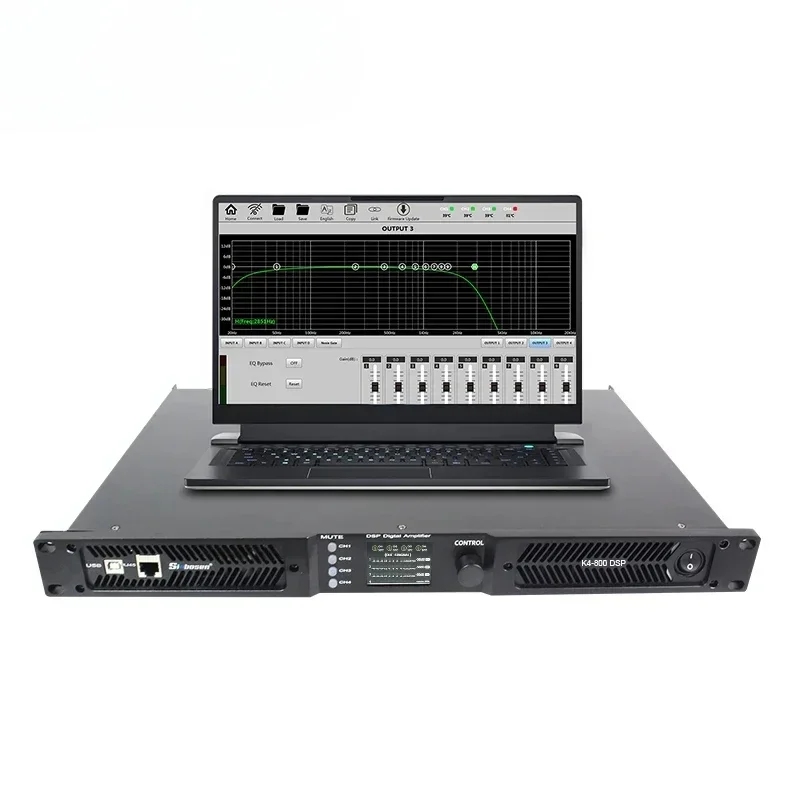 

Цифровой усилитель мощности K4-800 4-канальный 1U DSP 4×800 Вт профессиональный