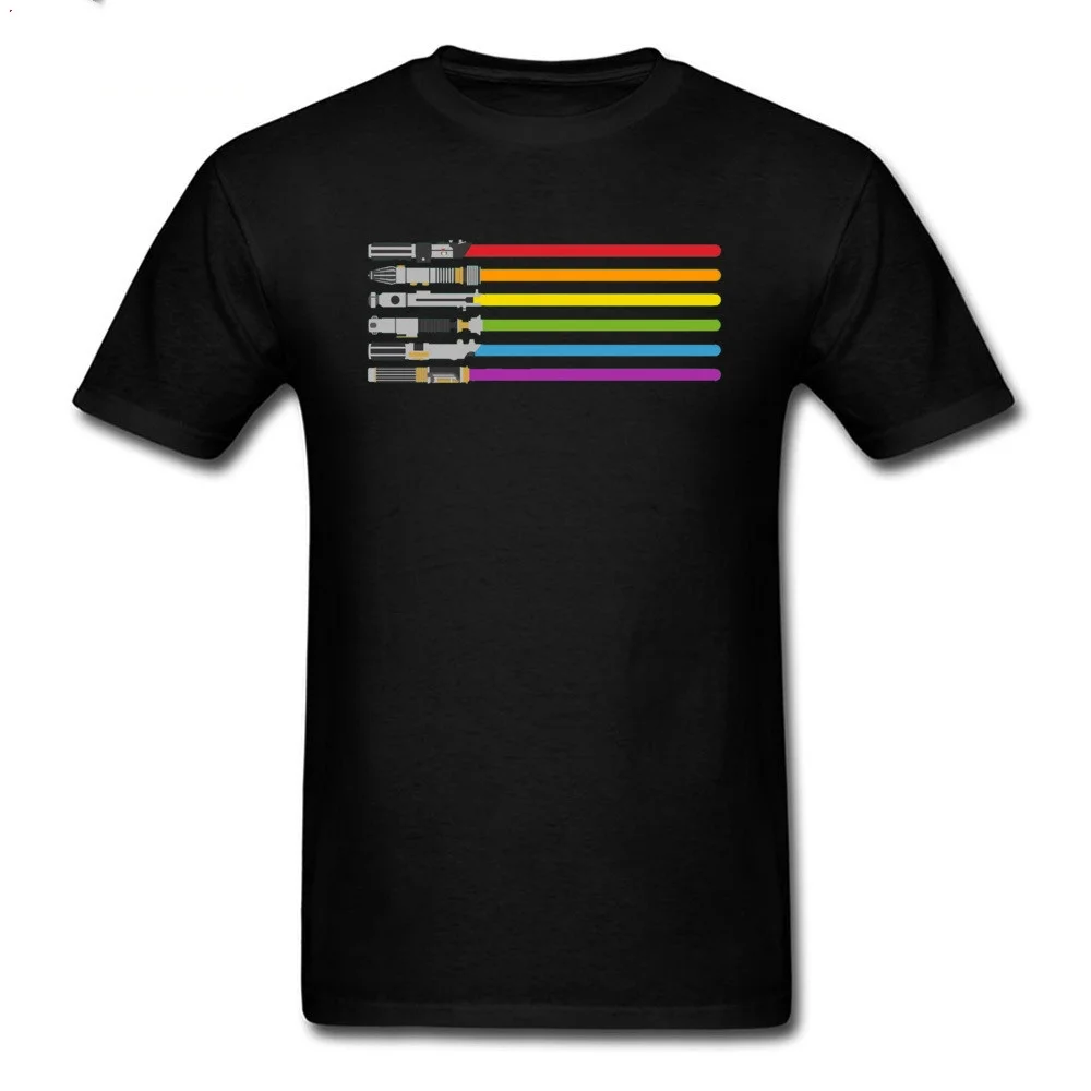 Lightsaber Rainbow Sword Funny Man T Shirt Men Cotton Custom T-Shirt Summer Sweatshirts Funny Tees Tops Harajuku Clothing