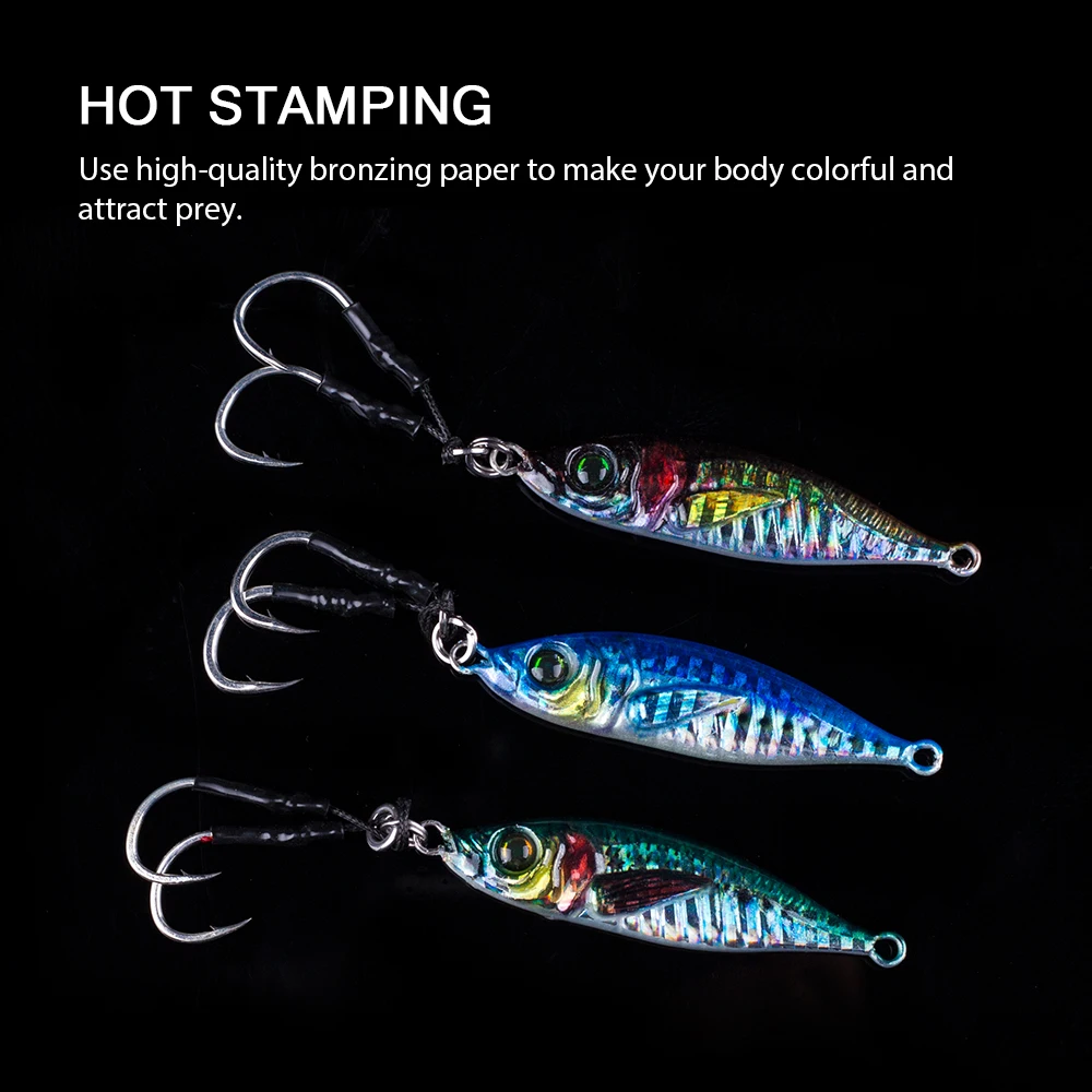 Hanlin 7g/10g/14g/21g/28g/40g Colorful Metal Jig Fishing Lure Spinning Spoon Bait Bass Hook Minnow Sinking Casting Pesca Tackle