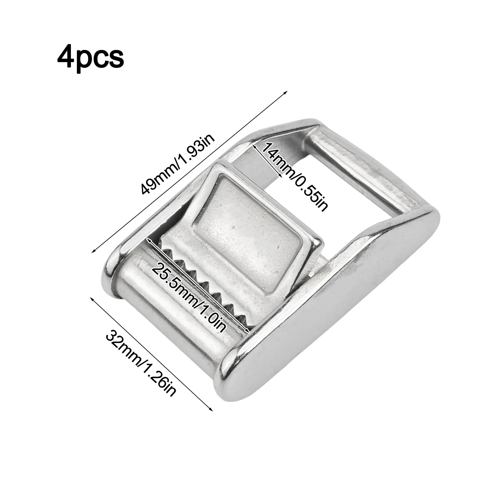 304 Stainless Steel Ratchet Cam Buckles Pack of 4 for 25mm Straps Perfect Addition to Your Outdoor Gear Collection