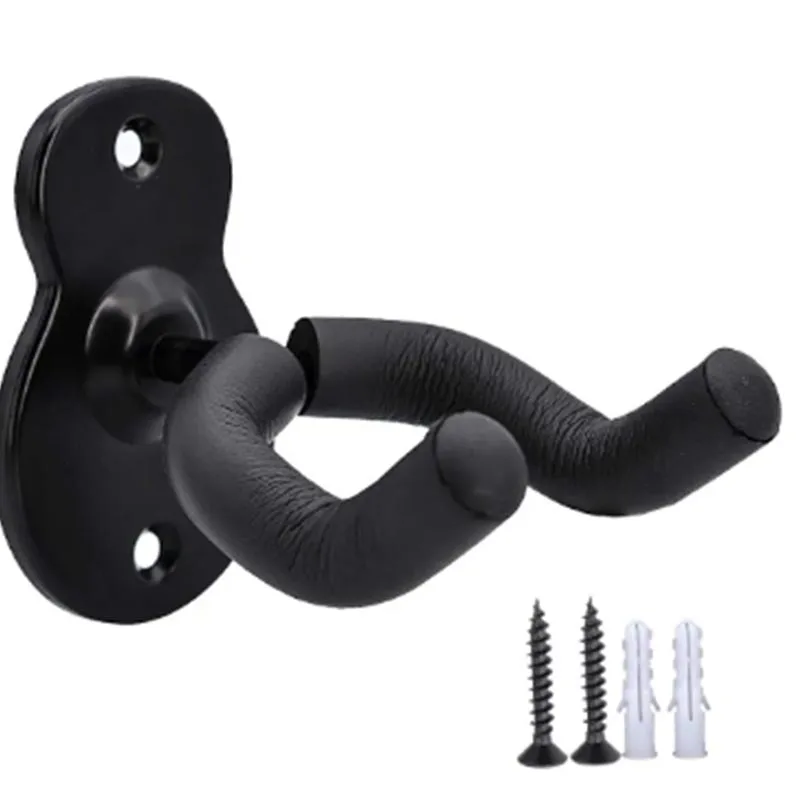 Guitar Wall Mount Hanger Hook Acoustic Electric Bass Guitar Wall Hook Hanger Black Metal Holder Hanger