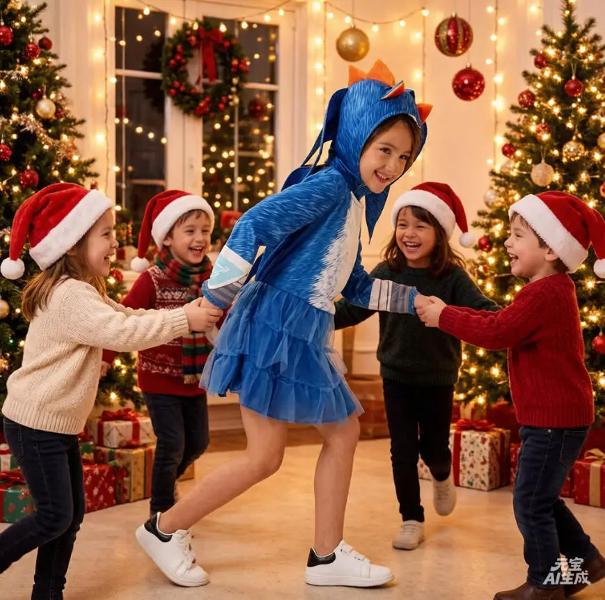 

Костюм Соника/Шэдоу/Неклуса для девочек и мальчиков: синее платье с шляпой, набор для вечеринки и аксессуары, детский подарок