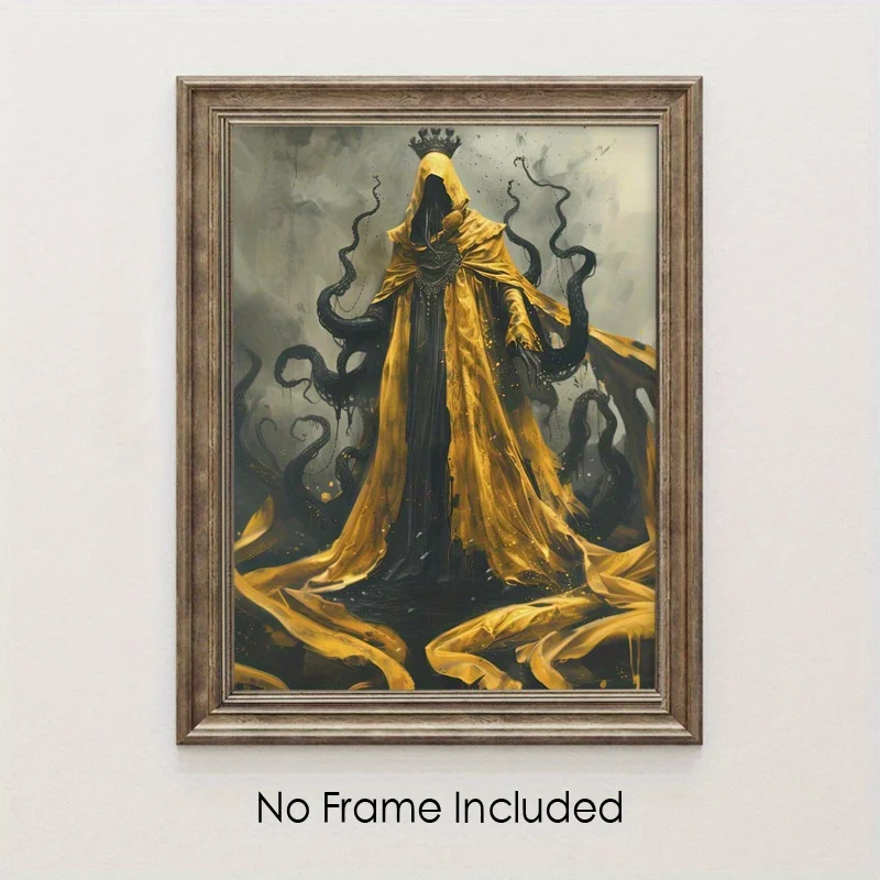Haunting Hastur 'The King in Yellow' Canvas Print - Lovecraftian Cosmic Horror Wall Art, Unframed, Halloween Home Decor