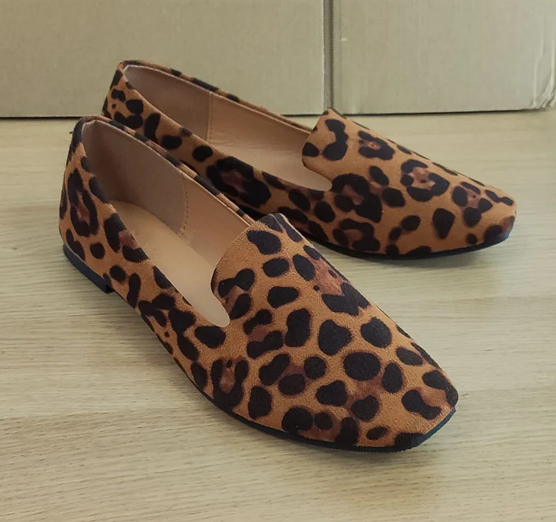 EAGSITY leopard women shoes penny loafers women flats slip on dancing shoes ladies casual party shoes comfortable mules shoes