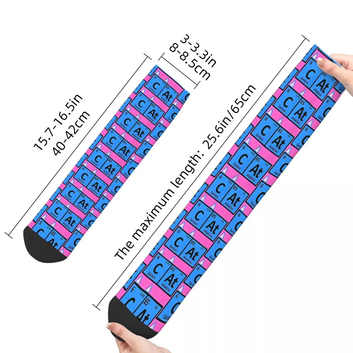 Cat On The Periodic Table Men's Socks Periodic Table of the Elements Unisex Street Style Seamless Printed Happy Crew Sock Gift