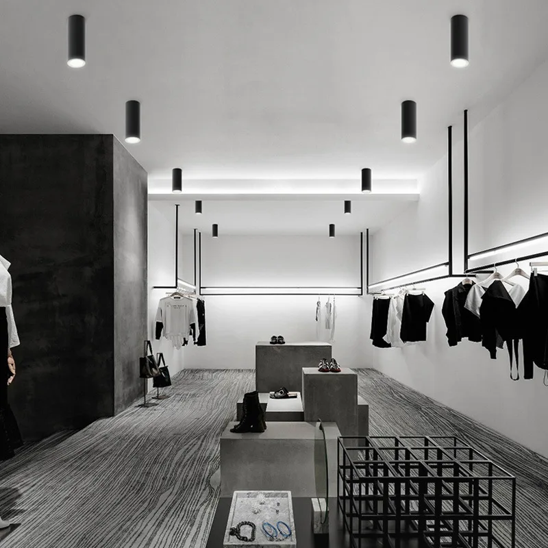 7W10W12W Modern Aluminum Long Tube Surface Mounted Spot Light for Indoor Living Room Kitchen Store & Office Ceiling Downlight