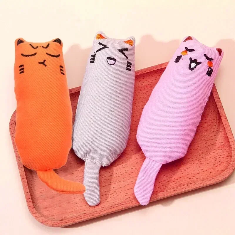 Cute Cartoon Thumb Plush Pillow  Cat Toy Teeth Grinding Bite-resistant Cat Dog Chew Toy Catnip Toys Pet Accessories