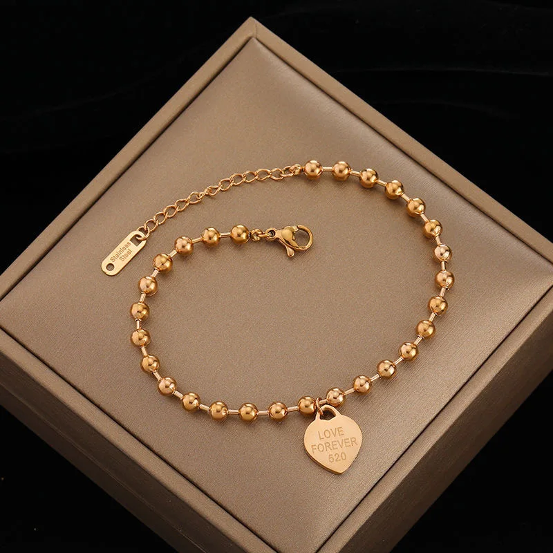 

Stainless Steel Non Fading Ball Bead Chain Love Pendant Confession Romantic Gift Couple