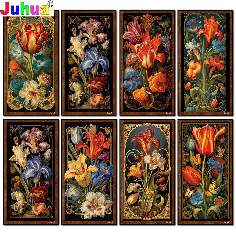 diamond painting ancient tulip flower Diy Jewelry cross stitch Full diamond art Mosaic still life Pictures For Home Decor Gift